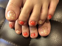 プラハネイル(+HER 美甲)/クリア×金箔