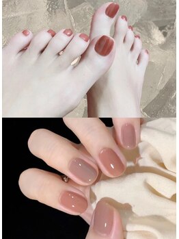 ネイル・まつエク・美容・痩身サロン Rinka salon 高田馬場店【リンカサロン】の写真/手元も足元も一緒に可愛く★季節カラーで楽しむハンド&フットワンカラーのお得なセットネイルで女子力UP♪