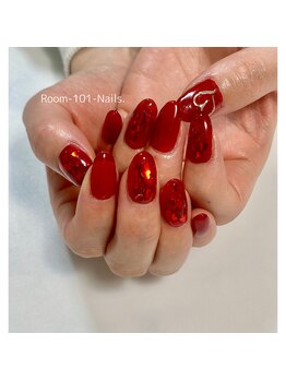 ルームイチマルイチネイルズ(Room101Nails.)/ハートデザインネイル◇爪育◇