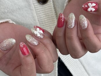 サニーヒルズ ウィズ マキア 藤沢(Sunny hills with MAQUIA)/ワンホン風リボンネイル