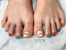 ネイルアトリエルカ(nail atelier LUCA)/W-431 ハート大人フットネイル