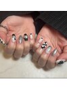 モノトーンネイル/ハートネイル