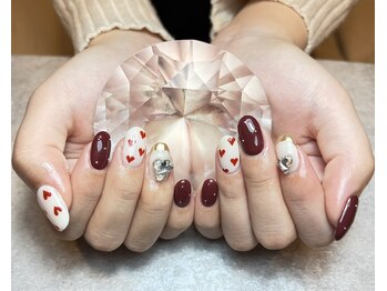 バレンタインネイル