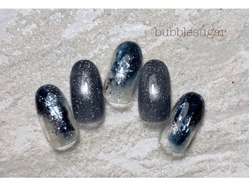 バブル シュガー バイ ネイルクローネ(bubble sugar by.nail crone)/夜空ネイル