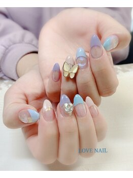 ラブネイル(LOVE NAIL)/春パステルフレンチ