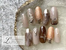 ルーモス 桜川店(Lumos)/キラキラネイル/ブラウンネイル