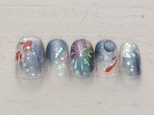 ノーネイル 有明ガーデン(NO NAIL ARIAKE)/夏風情ネイル ￥4990