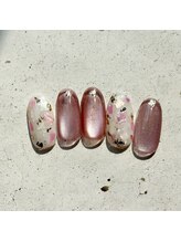 ネイルアンドまつげ リュフェール 五反田(Nail Lufaire)/シェル×マグネットネイル
