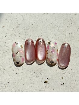 ネイルアンドまつげ リュフェール 五反田(Nail Lufaire)/シェル×マグネットネイル