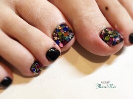 ミラーボール ホロフットネイル