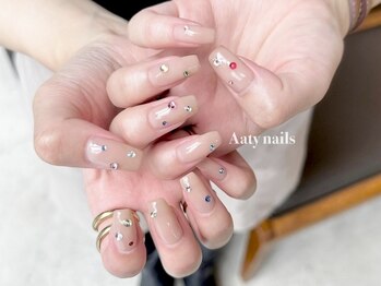 アーティネイルズ(Aaty Nails)の写真/ジェルネイルが初めてのお客様や、オフィスネイルが必須のお仕事の方にも選ばれています☆