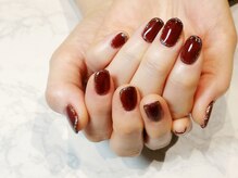 ルームヘアネイル 曙橋店(Room hair nail)/ワンカラーにラメアート