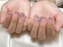 ヒールネイル(heal nail)/くすみpink×shellラメホロ～