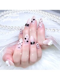 韓国風×量産型ガーリーネイル