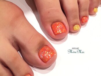 メールメール 和光市本店(MereMer)/オレンジ フットネイル　