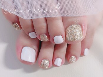 シーシーネイルサロン 池袋(C.C.Nail salon)/フットネイルオーロラ2色