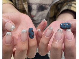 ラメフレンチ×ハート