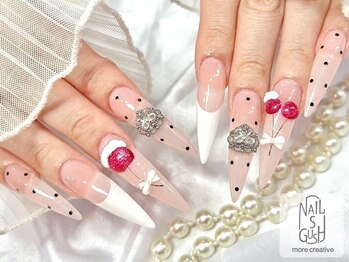 ネイルズガッシュ 蒲田東口店(NAILsGUSH)の写真/【スカルプ】深爪や折れてしまった爪も美しいフォルムで長さだし♪綺麗め/ゴテゴテ/ナチュラルも◎