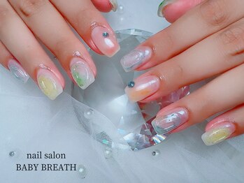 ベイビーブレス(BABY BREATH)/持ち込み☆夏ニュアンスネイル
