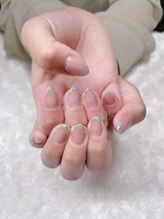 ワイズネイル(Y's NAIL)/キラキラガラスフレンチネイル