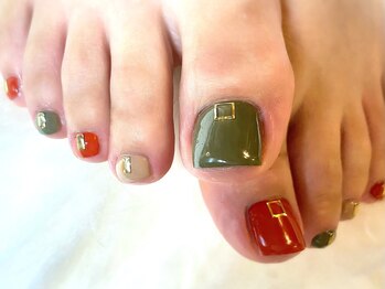 アミュリー ネイル アトリエ(Amury nail atelier)/ちぐはぐ 大人 くすみカラー