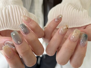 ラクエ(Laque)/ブルーグレー ホワイト ゴールド