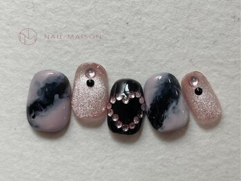 ネイルメゾン 梅田(NAIL MAISON)/ピンクネイビーガーリー