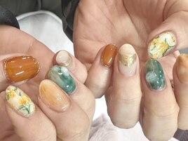 ニュアンスフラワーネイル