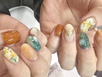 プチマッシュ 学芸大学( pucci maSH)/ニュアンスフラワーネイル