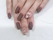 ケーズネイル製作所/マットマーブルネイル