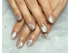 シルバー×マグネットネイル