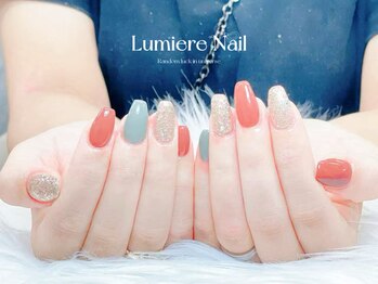 ルミエール ネイル モンナカ(Lumiere Nail Monnaka)/オンブレフレンチ/冬ネイル