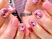 ビービーネイル(BB)/ハートのホログラムネイル