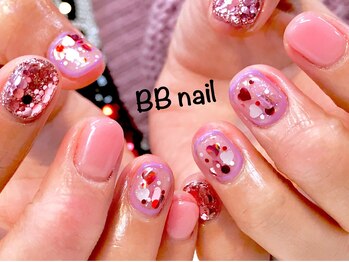 ビービーネイル(BB)/ハートのホログラムネイル