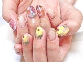 ひまわりアートネイル♪