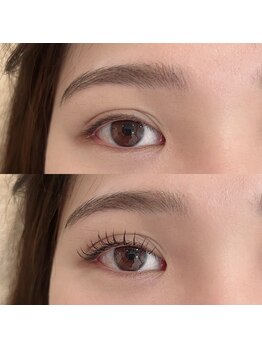 ココア(COCOA)の写真/【大人気★自然な仕上がり◎】次世代ダメージレスまつげパーマ(上)¥5500/フラットマットラッシュ100本¥5500
