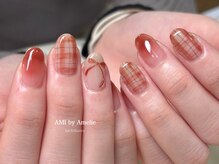 アミ バイ アメリ(AMI by Amelie)/リボン×チェックネイル:mikako