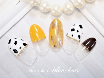 ネイルサロン ブランシュール(Nail Salon Blancheur)/金箔ニュアンス&ダルメシアン