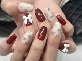 バレンタインのハートネイル♪