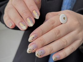ラメグラデーション×ホログラム