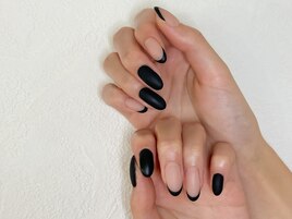 黒フレンチ×マットネイル