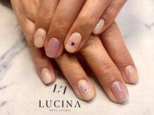 ネイルスタジオ ルキナ(LUCINA)/h-06　大人可愛いリボンネイル