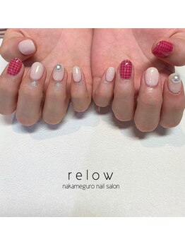 リロウ(relow)/チェック×ベージュ