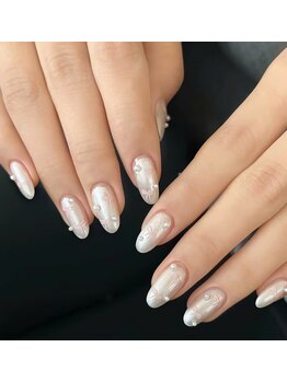 ヘブン ネイル 鶯谷(HEAVEN Nail)/パールリボンネイル