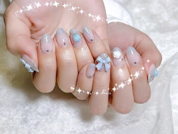 Suzu/仙台/水色ネイル