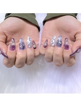 ラ レオ ネイル(La Leo Nail)/青×紫推しネイル♪