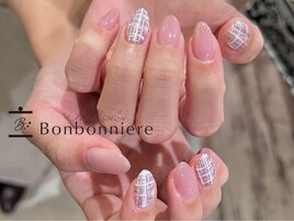 ピンクツイードネイル