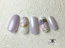 ネイルエイト 新百合ヶ丘(nail8)/春ツイード×フラワーアート