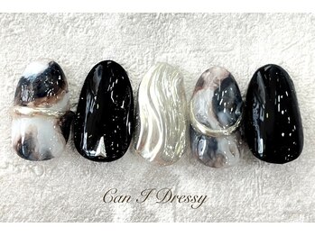 クールなブラックネイル￥9000