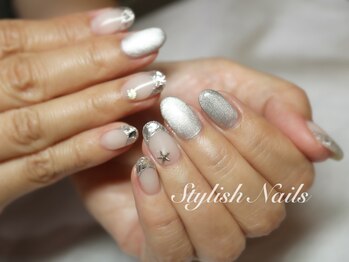 スタイリッシュネイルズ(Stylish Nails)/ガラスフレンチ＆マグネット